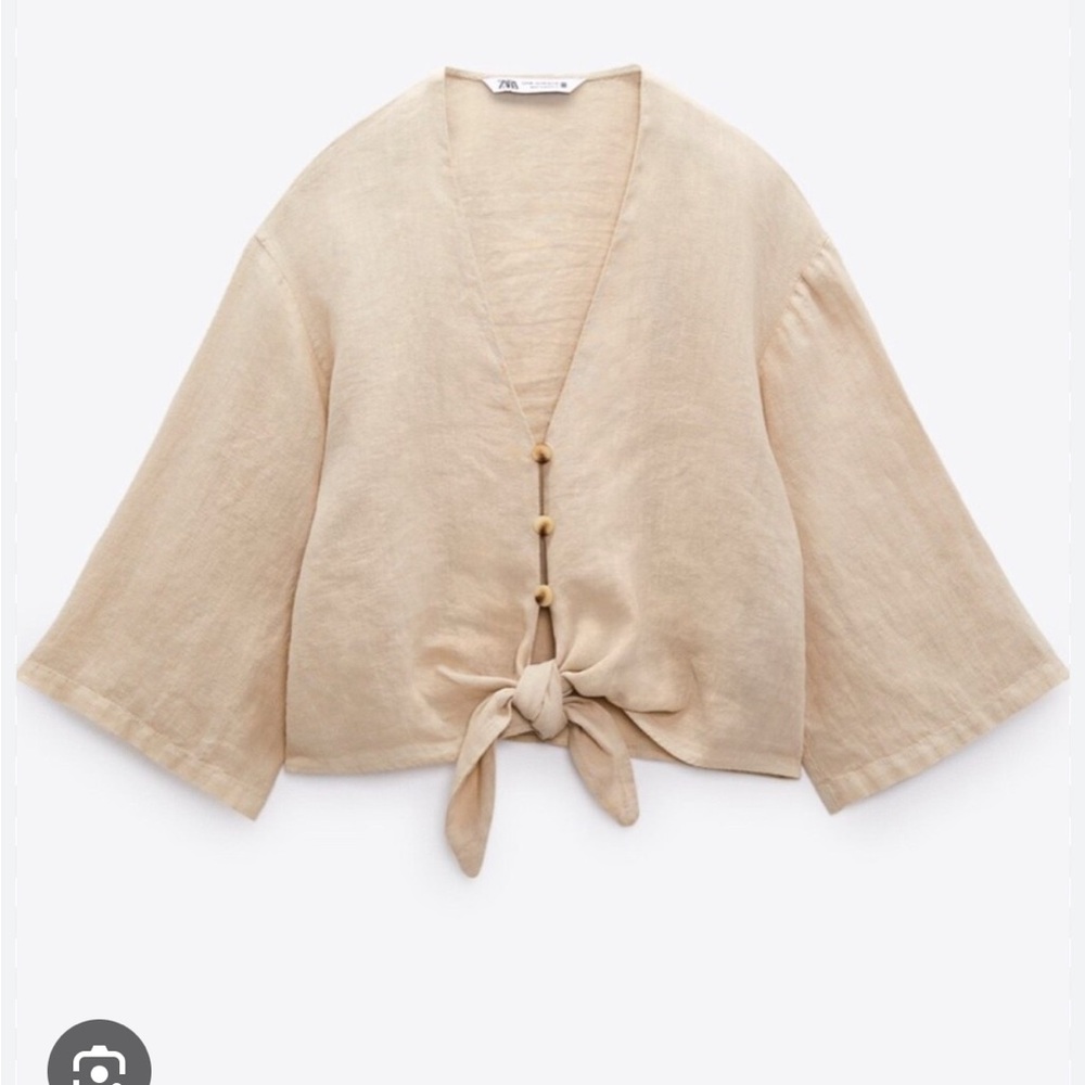 Zara Linen Blouse Size Large